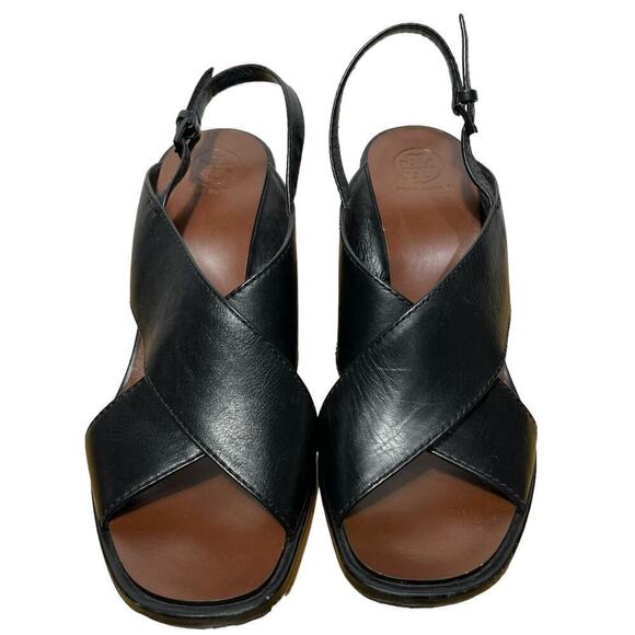 Tory Burch Women’s Gabriella Leather Wedge Sandals / Size-8 M - Picture 1 of 11